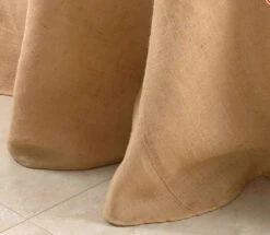 120 Inch Round Top Quality Burlap Lined Table Skirt - Passe Partout Collection -Battery Operated Candles Shop 108 hem