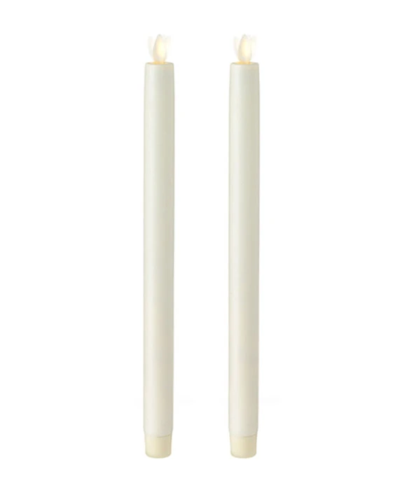 Remote Control 12 Inch Ivory Moving Flame Taper Candle Set - 2 3 Remote Control 12 Inch Ivory Moving Flame Taper Candle Set - 2