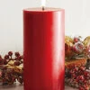 Uyuni 3 Inch X 7 Inch Red Pillar Candle - Remote Ready -Battery Operated Candles Shop 12027
