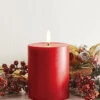 Uyuni 3 Inch X 5 Inch Red Pillar Candle - Remote Ready -Battery Operated Candles Shop 1204