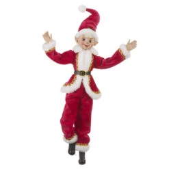 16 Inch Pink Posable Christmas Elf -Battery Operated Candles Shop 12045