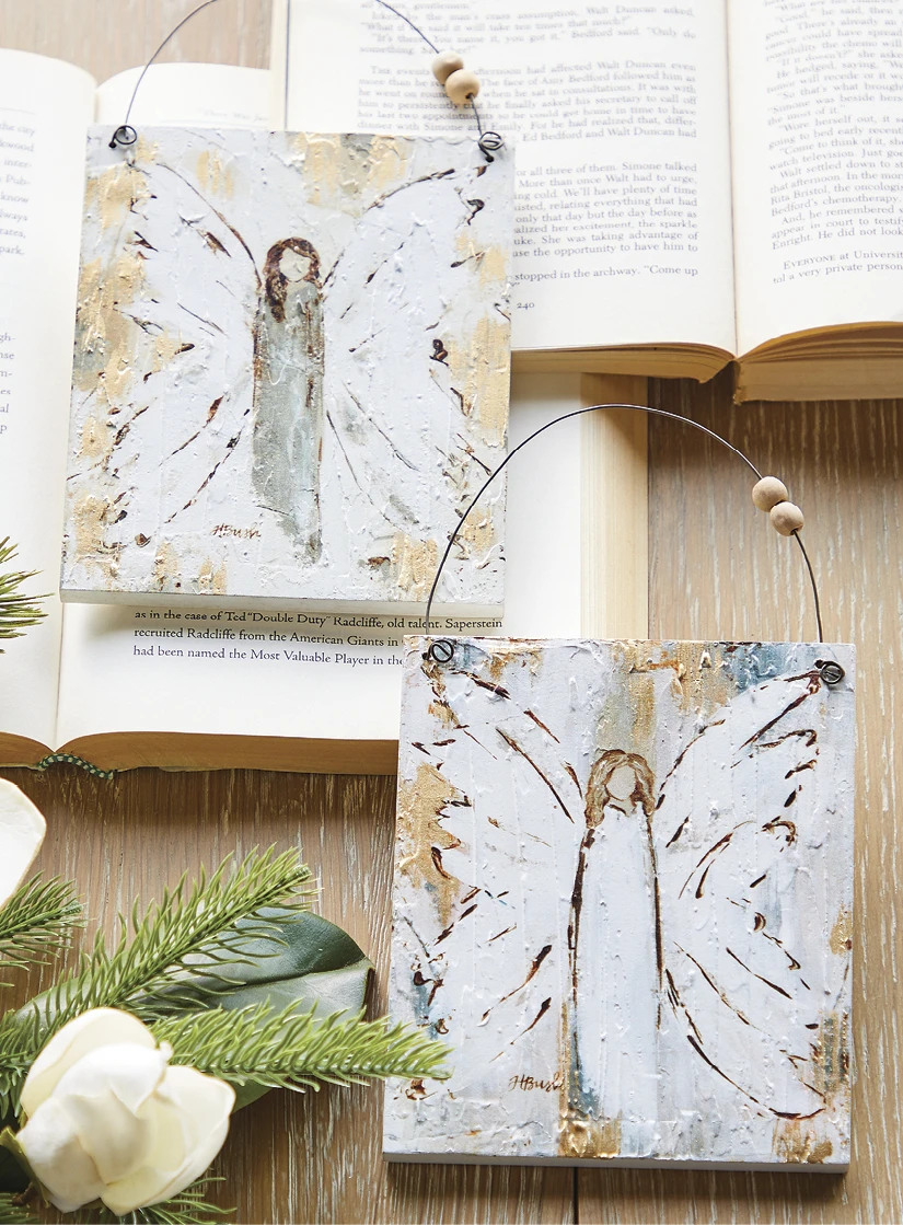 6 Inch Angel Wooden Ornament Set Of 2 3 6 Inch Angel Wooden Ornament Set Of 2