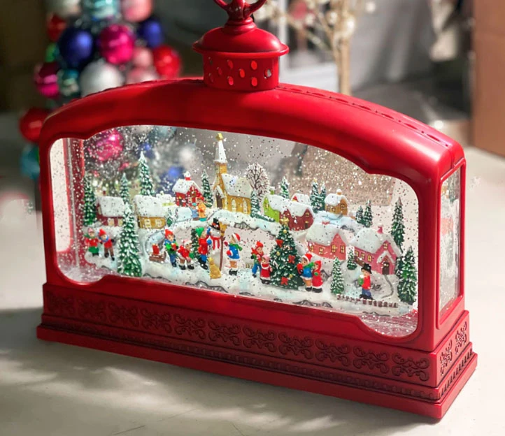 Red Water Lantern Lighted Christmas Village Scene Extra Wide - MUSICAL- NEW 2023 3 Red Water Lantern Lighted Christmas Village Scene Extra Wide - MUSICAL- NEW 2023
