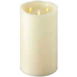 Triple Moving Flame 6 X 10 Inch Flameless Pillar Candle