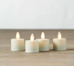 Remote Control Moving Flame Tea Lights Set Of 4