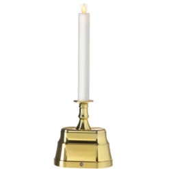 Moving Flame Brass Window Candle Battery Operated OR Plug In (AC Adapter Included)
