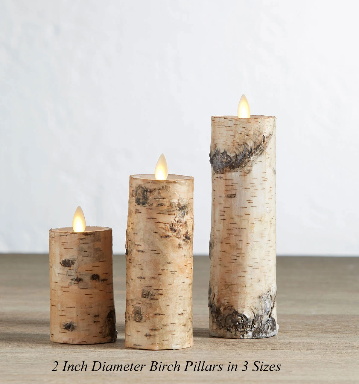 2 X 6 Inch Moving Flame Birch Wrapped Pillar Candle 4 2 X 6 Inch Moving Flame Birch Wrapped Pillar Candle - Image 2