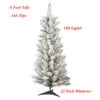 Lighted 4 Foot White Flocked Column Tree - 100 Lights 2 Lighted 4 Foot White Flocked Column Tree - 100 Lights -Battery Operated Candles Shop 21600C main