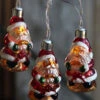 Battery Operated Antique Santa Glass String Lights - 10 Lights -Battery Operated Candles Shop 2359650 santa