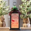 13 Inch Battery Operated Lighted Grey Holiday Lantern With Realistic Flame Effect -Battery Operated Candles Shop 2421970 grey