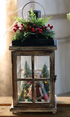 Battery Operated Lighted Wood Lantern - Santa Clause Christmas Scene 15.25 Inch 10 Battery Operated Lighted Wood Lantern - Santa Clause Christmas Scene 15.25 Inch -Battery Operated Candles Shop 2424730 santa door closed