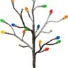 Lighted Multi Color Christmas Bulb Tree - 19.7 Inch New 2023 -Battery Operated Candles Shop 2440980