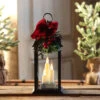 Holiday Flameless Candle Lantern 3 Tapers - Antique Bronze 12.5 Inch -Battery Operated Candles Shop 2441450 new main image