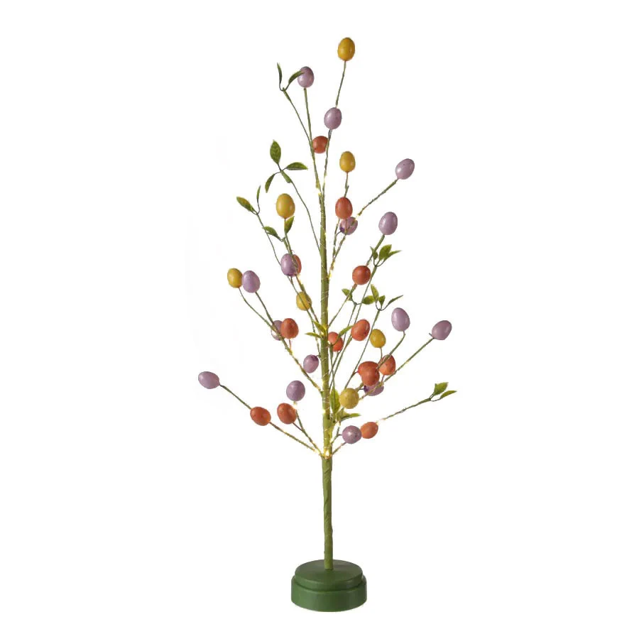 24 Inch Battery Operated Speckeled Easter Egg Lighted Tree - 50 Warm White Micro Lights 4 24 Inch Battery Operated Speckeled Easter Egg Lighted Tree - 50 Warm White Micro Lights - Image 2