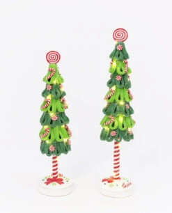 Battery Operated Clay Dough Holiday Tree Set Of 2 -Battery Operated Candles Shop 2548030 main image