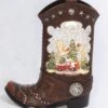 Lighted Cowboy Boot With Truck Water Lantern In Swirling Glitter -Battery Operated Candles Shop 2548310 truck