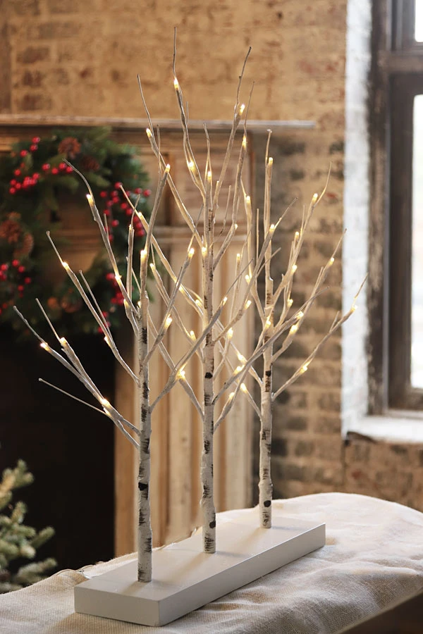 2 Foot Electric Birch Grove On Base - 28 Inch 56 Warm White LED Lights 3 2 Foot Electric Birch Grove On Base - 28 Inch 56 Warm White LED Lights