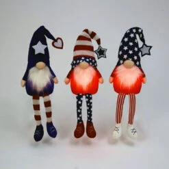 Lighted Plush Americana Gnomes 26 Inch Battery Operated Shelf Sittter - Timer -Battery Operated Candles Shop 2582490 americana gnomes li