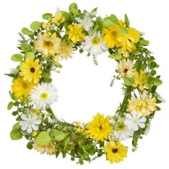 Daisy Floral Wreath Candle Ring - 20 Inch -Battery Operated Candles Shop 2584930 wreath daisy floral