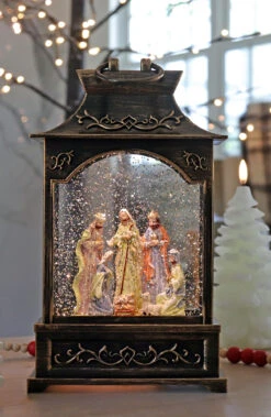 Antique Bronze Nativity Scene Lighted Water Lantern With Swirling Glitter 7 Antique Bronze Nativity Scene Lighted Water Lantern With Swirling Glitter -Battery Operated Candles Shop 2588620 tall