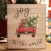 Battery Operated Lighted Wood Block Christmas Sign - 8.5 Inch -Battery Operated Candles Shop 2592880 joy