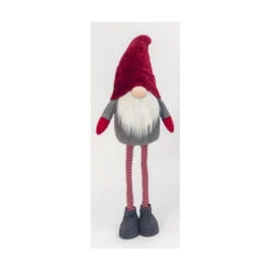 Holiday Gnome With Extendable Legs - Red Hat, Striped Legs - 46 Inch -Battery Operated Candles Shop 2597740 red main
