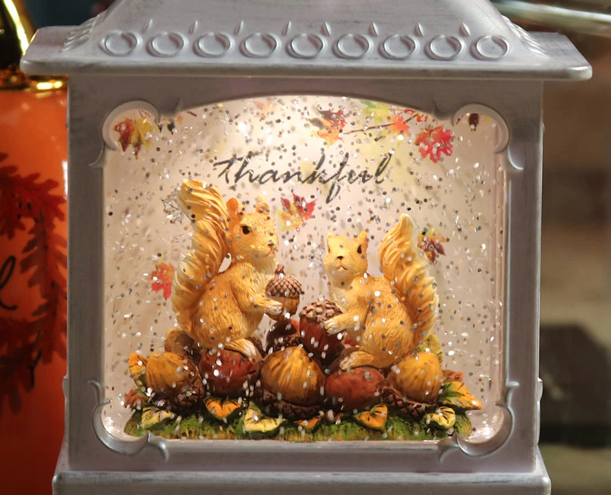 Squirrels And Acorns Lighted Fall Water Lantern With Swirling Glitter 4 Squirrels And Acorns Lighted Fall Water Lantern With Swirling Glitter - Image 2