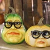 Resin Halloween Pumpkin Heads With Glasses - Set Of 2 -Battery Operated Candles Shop 2658070 main