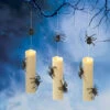 Lighted Hanging Spider Candles Set Of 3 With Remote Control Indoor-Outdoor -Battery Operated Candles Shop 2660810 spider candles