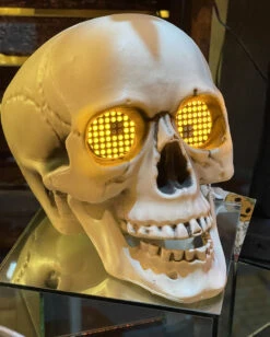 Halloween Skull With Moving Lighted Digital Eyes And Sound Battery Operated - NEW 2023 -Battery Operated Candles Shop 2696010 skull halloween