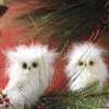 White Owls Ornaments Set Of 3 - 4.5 Inch 2 White Owls Ornaments Set Of 3 - 4.5 Inch -Battery Operated Candles Shop 2852312 large