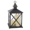 Black 3 LED Candle Lantern With Gold Brushing: 12.5 Inch With Timer 2 Black 3 LED Candle Lantern With Gold Brushing: 12.5 Inch With Timer -Battery Operated Candles Shop 30031219 main