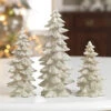 White Glitter Trees Set Of 3 - NEW 2023 -Battery Operated Candles Shop 3011108 set of three gltter