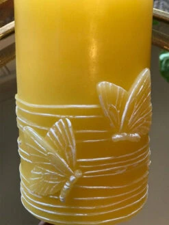 Yellow Wax With Butterfly Design Aquaflame Fountain Candle - Remote Control 7 Yellow Wax With Butterfly Design Aquaflame Fountain Candle - Remote Control -Battery Operated Candles Shop 3203 detail