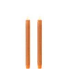 10 Inch Glitter Orange Moving Flame Taper Candle Set - 2 Remote Ready -Battery Operated Candles Shop 36044