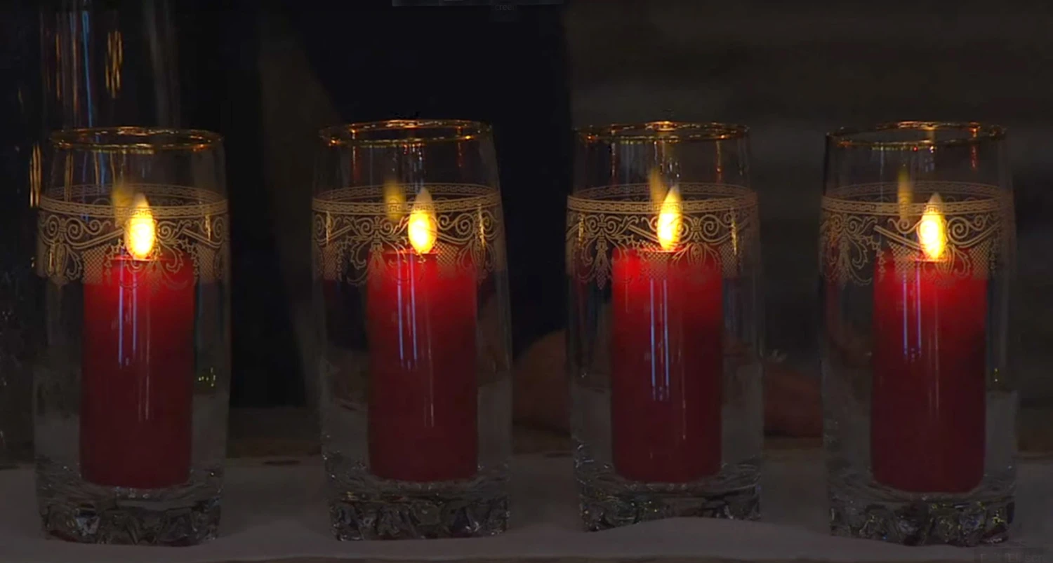 Red Wax 3.5 Inch Moving Flame Votive Candles Set Of 2 - Remote Ready 4 Red Wax 3.5 Inch Moving Flame Votive Candles Set Of 2 - Remote Ready - Image 2