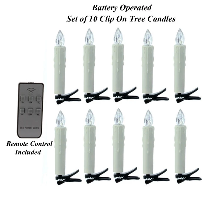 Remote Control 4.25 Inch Clip On Candles - Battery Operated Set Of 10 4 Remote Control 4.25 Inch Clip On Candles - Battery Operated Set Of 10 - Image 2