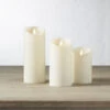 Set Of 3 Ivory Moving Flame Candles With Remote Control Included -Battery Operated Candles Shop 3709320lifestyle