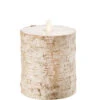 4 X 5 Inch Flameless Flat Top Birch Pillar Candle -Battery Operated Candles Shop 37105 raz flat top birch candle