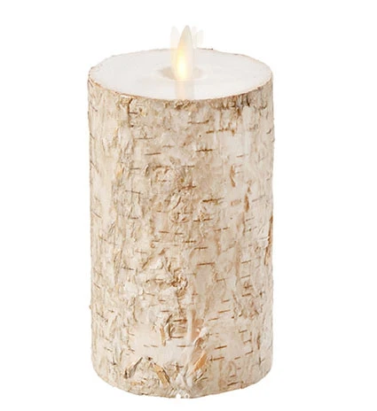 4 X 7 Inch Flameless Flat Top Birch Pillar Candle 3 4 X 7 Inch Flameless Flat Top Birch Pillar Candle