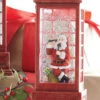10 Inch Santa In English Phone Booth Musical Lighted Water Lantern With Timer -Battery Operated Candles Shop 3800789 lighted watern phone booth