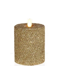 4 Inch Gold Glittered Honeycomb Wax Flameless Candle -Battery Operated Candles Shop 38104 gold