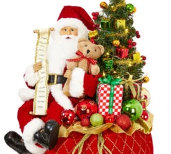 Lighted Toy Bag With Santa - 22.5 Inch Battery Operated -Battery Operated Candles Shop 3815542 raz santa in a bag with tree