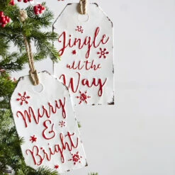 Gift Tag Ornament - 12 Inch Assorted 2 -Battery Operated Candles Shop 3836336 1