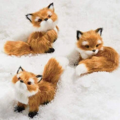Red Fox Ornaments Set Of 3 Assorted - 4 Inch