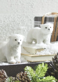 5.5 Inch Polar Bear Ornaments Set Of 2 -Battery Operated Candles Shop 3850109 2