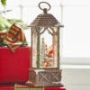 Santa Decorating Christmas Tree Woodland Carved House With Ivy Lighted Water Lantern -Battery Operated Candles Shop 3900770