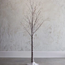 7 Foot Lighted Snowy Tree 280 Warm White LED - Indoor Outdoor - Steady On Or Twinkle From RAZ -Battery Operated Candles Shop 3900937 1
