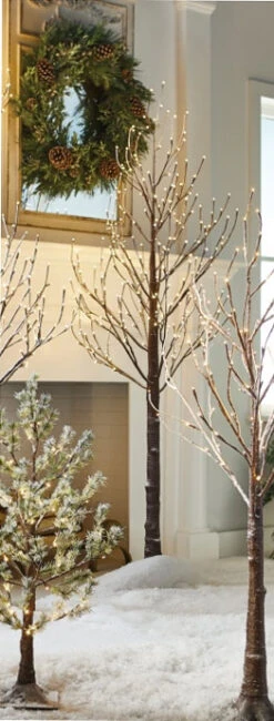 7 Foot Lighted Snowy Tree 280 Warm White LED - Indoor Outdoor - Steady On Or Twinkle From RAZ -Battery Operated Candles Shop 3900937 2