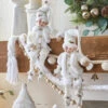 16 Inch Cozy Knit White Christmas Posable Elf Figures SET OF 2 1 16 Inch Cozy Knit White Christmas Posable Elf Figures SET OF 2 -Battery Operated Candles Shop 3902273 raz elfs dressed in